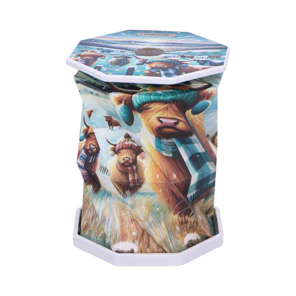 Nemesis Now - Winter Highland Cows Foldable Tafellamp - Multicolours